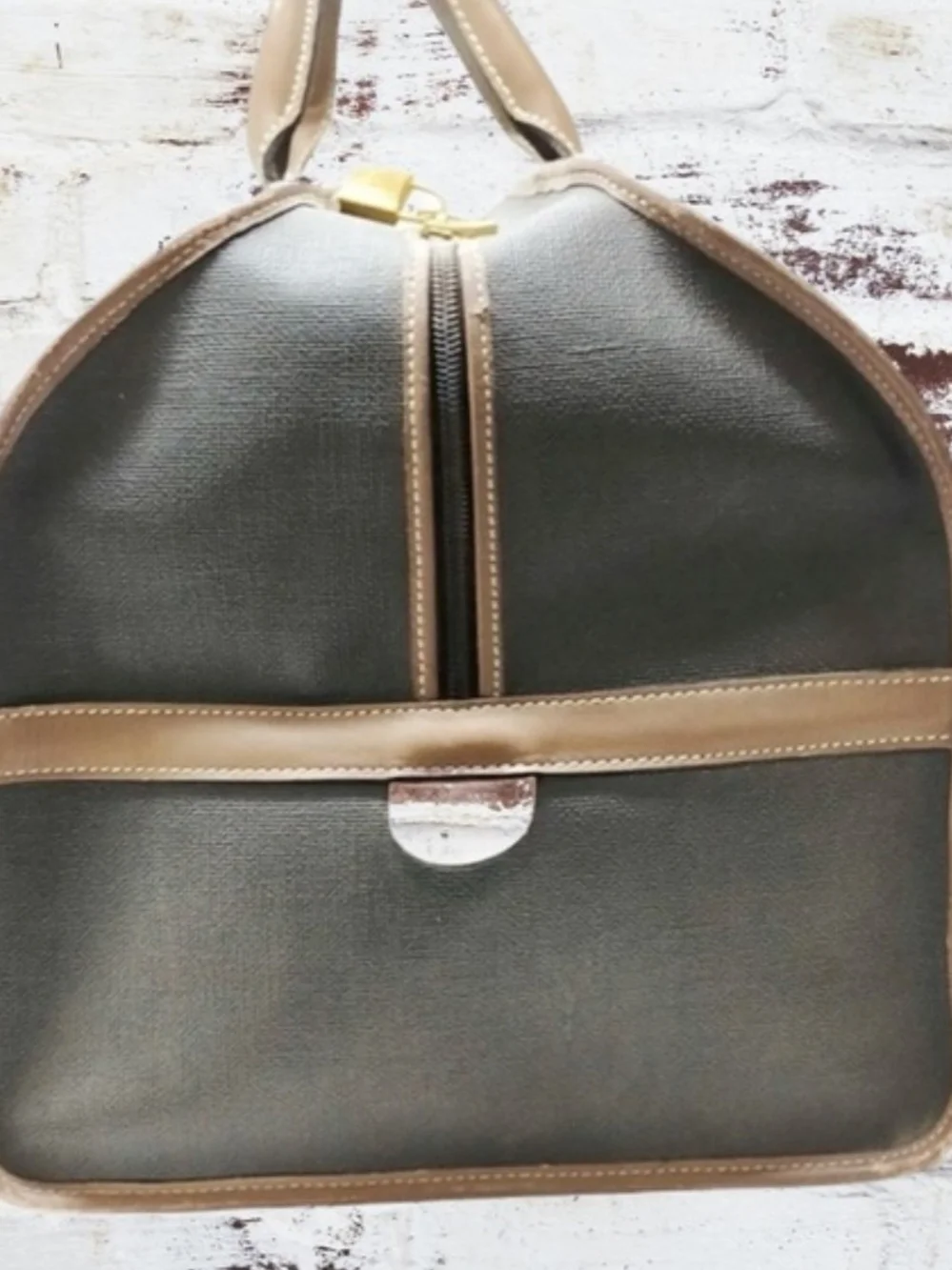 Dunhill Boston Bag Brown and Black with Leather Trim